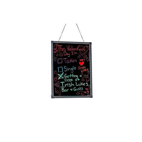 Alpine Industries 24 in. x 32 in. LED Illuminated Hanging Message Writing Board (2-Pack) 495-04-2