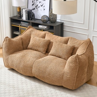 Airsurfer Medium Textured Beige Sofa Contemporary Textured Sofa Cozy Seating for Modern Living Rooms