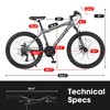 YONWAY 24 Inch Mountain Bike, 21 Speeds Mountain Bicycle with High Carbon Steel Frame, Dual Disc Brakes and Front Suspension for Adult & Teenagers - 3 of 4