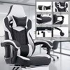Mshliw Ergonomic High Back Office Chair with Footrest, PVC Leather Gaming Chair, Adjustable Headrest & Lumbar Support, Swivel Recliner - 4 of 4