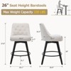 Coucheta Set of 2 Swivel Bar Stools with Back, 26" Counter Height Upholstered Stools with Wood Legs for Kitchen Island & Home Bar, Multiple Colors - 2 of 4