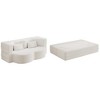 Akoasm 78 in. W Modern Convertible Teddy Fabric Foam-Filled Sofa with 2 Pillows For Bedroom & Living Room-Beige - 3 of 4
