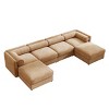 Modern Modular Sectional Sofa with 2 Storage Ottomans 4 Seater Chenille Sofa Couch with Contemporary Cylindrica Arm for Living Room-Tanpinhause - 2 of 4