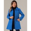 Allegra K Women's Peter Pan Collar Single Breasted Outwear Winter Buttoned Long Coat - 2 of 4