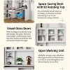 GDFStudio Vale Modern 90° Rotating Office Desk with Glass Doors, Storage Shelves and Drawer - 4 of 4