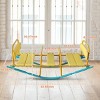 INFURNIC Baby Activity Gyms Triple Seat Seesaw with Safety Handles for Fun Outdoor Play, Multicolor, 30"*18"*4" - 4 of 4