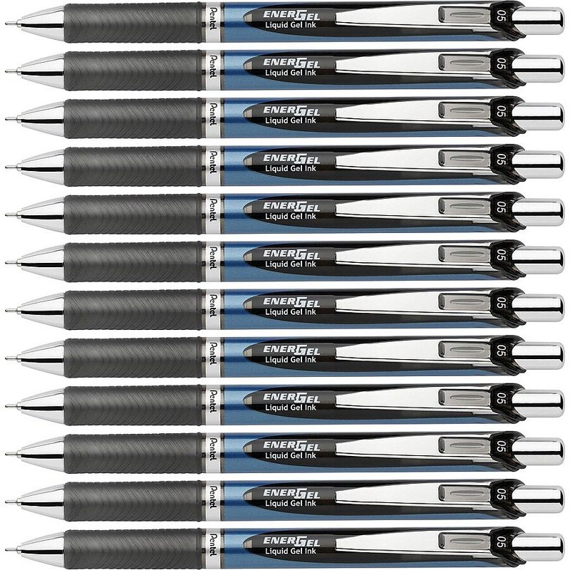 Pentel Gel Pen Retract/Refillable Needle Tip 0.5mm 12/BX BK Ink BLN75ABX, 4 of 6