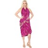 LA LEELA Women's Beach Wrap Bikini Swimwear Swim Cover Up Summer Wraps Swimsuit Beachwear Sarong Coverups Skirts for Women One Size Pink,Tie Dye - 2 of 4