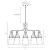 LNC Auisre 5-Lights 25"  Modern Sputnik Medium Chandelier, Polished Gold with Seeded Glass - 3 of 4