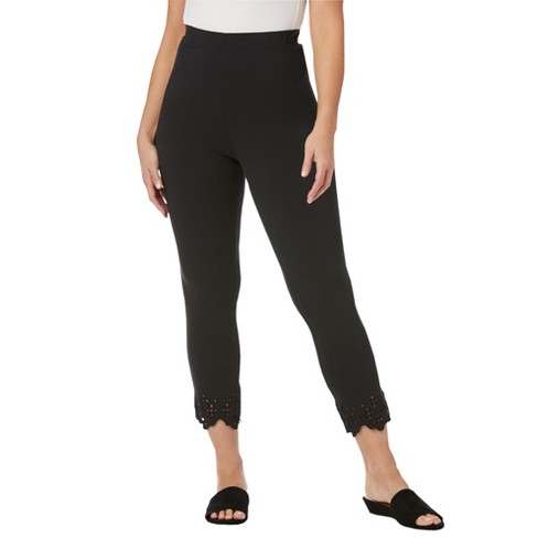 Women's Plus Size Cotton Capri Leggings - Xhilaration™ Black 1x