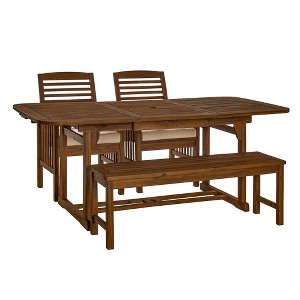 Ravenscroft 4pc Extendable Acacia Wood Outdoor Dining Set - Saracina Home - 1 of 4