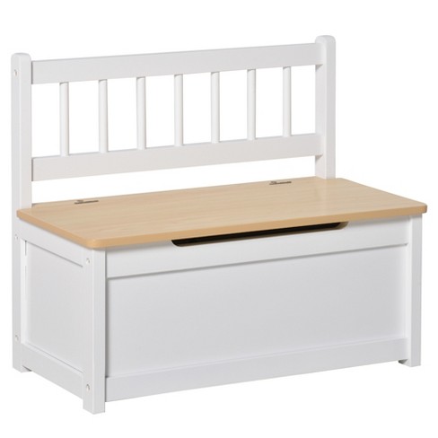 Up and Down Toy and Storage Box and Bench with Two Baskets - White