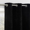 40"x96" Sun Zero Isidora Velvet Magnetic Closure 100% Blackout Grommet Curtain Panel Black - 3 of 4