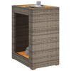 vidaXL Patio Side Table with Wooden Top Gray 23.6"x15.7"x29.5" Poly Rattan - 4 of 4