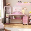 Ahealpus Computer Desk with Power Outlets and Fabric Drawers - 2 of 4