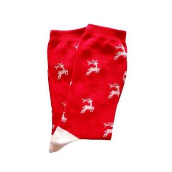 Festive Frolicking Reindeers Holiday Socks (Women's Sizes Adult Medium) from the Sock Panda