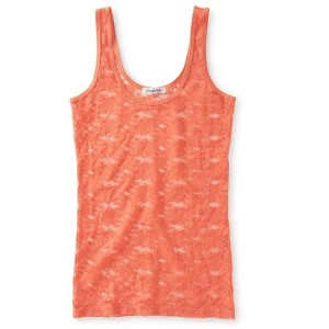Aeropostale Womens Sheer Lacey Tank Top, Orange, Small - 1 of 1