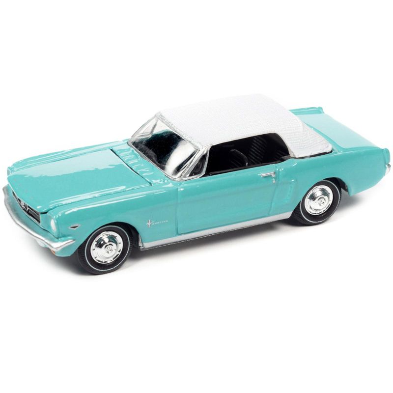 1965 Ford Mustang Light Blue with White Top James Bond 007 "Thunderball" (1965) Movie 1/64 Diecast Model Car by Johnny Lightning, 2 of 4