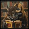 Kate & Laurel All Things Decor 30"x30" Sylvie Traditional Buffalo Reading in Library Framed Canvas by The Creative Bunch Studio Black - 2 of 4