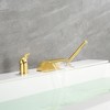 Sumerain Roman Tub Faucet with Hand Shower, High Flow Waterfall Bathtub Filler Brushed Gold Finish - 2 of 4