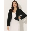 INSPIRE CHIC Women's Long Sleeve Open Front Cropped Winter Faux Fur Jacket - 3 of 4