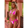 Sweet Like Candy 'Strawberry Sherbet' Double Strap Contrast Tie Side Bottoms Strawberry Sherbet Small - 2 of 4