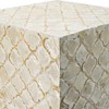 Kumasinova 14x14x18" On-Trend Square Capiz Accent End Table,2-In-1 Garden Stools for Living Room & Garden,Premium MDF Sofa Side Table,Art Deco - 4 of 4