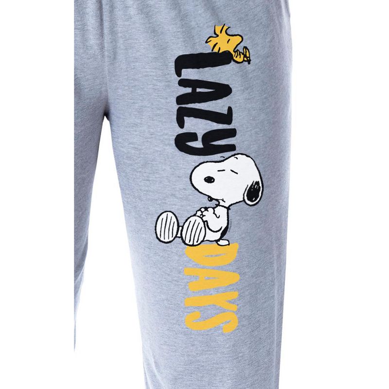 Peanuts Womens' Snoopy and Woodstock Lazy Days Sleep Pajama Pants Grey, 2 of 5