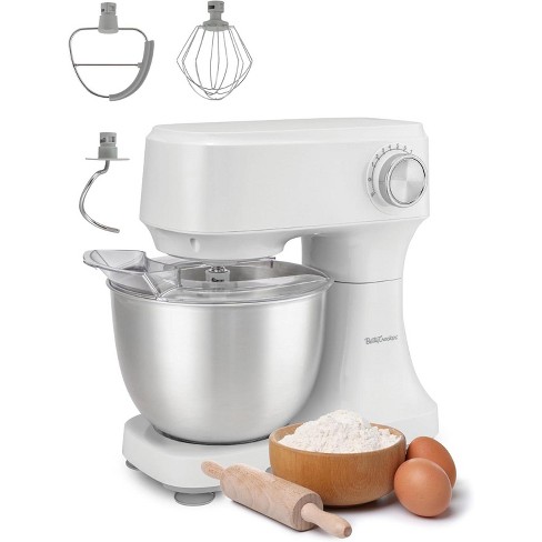 Betty Crocker Stand Mixer 3.7 qt Electric Mixer With 10 Speeds Dough Hook Whipping Whisk Flat Beater With Scraper And Anti splash Cover White Target