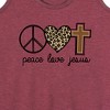 Women's - Instant Message - Peace Love Jesus Graphic Racerback Tank - 2 of 4