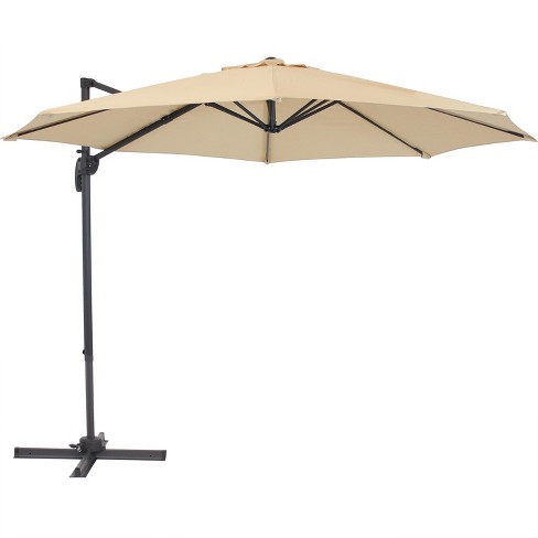 Offset Cantilever Patio Umbrella With 360 Degree Rotation Beige Sunnydaze Decor Target