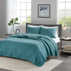 Sapphtopaz Comforter Set Bedding Quilt Set Simple Solid Color Reversible Quilt Set - 1 of 4