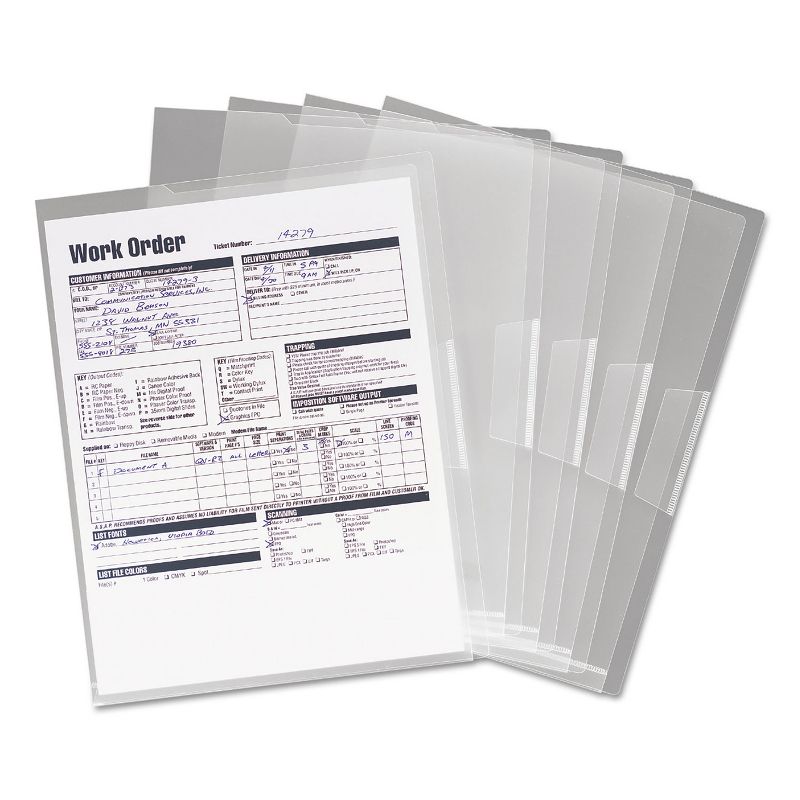 Smead Poly Translucent Project Jackets Letter 9 1/4 x 11 3/4 Clear 5/Pack 85751, 1 of 2