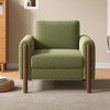 Teddy Accent Chair with Walnut Wood Legs,Modern Upholstered Armchair with Curved Armrests,Accent Chair for Living Room or Bedroom-Koiai - 2 of 4