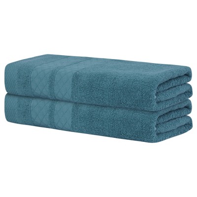 Unique Bargains Cotton Absorbent Lightweight Bath Towels 2 Pcs