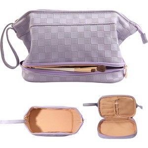 Paaaawaters Large Capacity Makeup Bag Ladies Cosmetic Bag Travel Bag with Compartments Portable PU Leather Travel Makeup Bag - 1 of 4