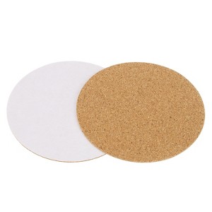 Unique Bargains Thickened Cork Self-Adhesive Round Coasters for Tableware - 1 of 4