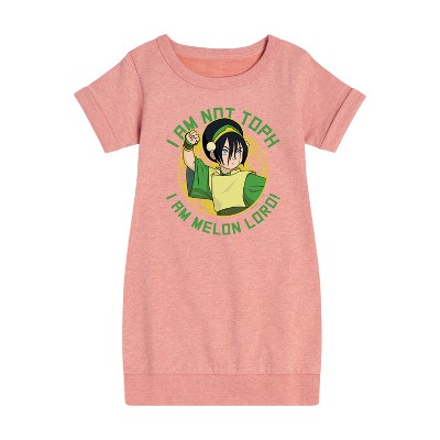 - Avatar: The Last Airbender - Toph Melon Lord Graphic Short Sleeve Fleece Dress