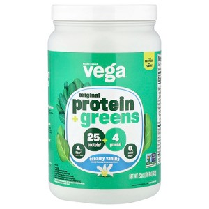 Vega Premium Protein + Supergreens™, Creamy Vanilla, 1lb 6 oz (624 g) - 1 of 4