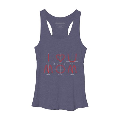 Women's Design By Humans I Love You Mom Math Equations By WatercolorFun Racerback Tank Top