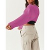 Womens Sweater Bolero Open Front Cropped Sweater Cardigan Long Sleeve Rib Knit Tops Cropped Cardigan Shrugs for Sleeveless Dress - 2 of 4
