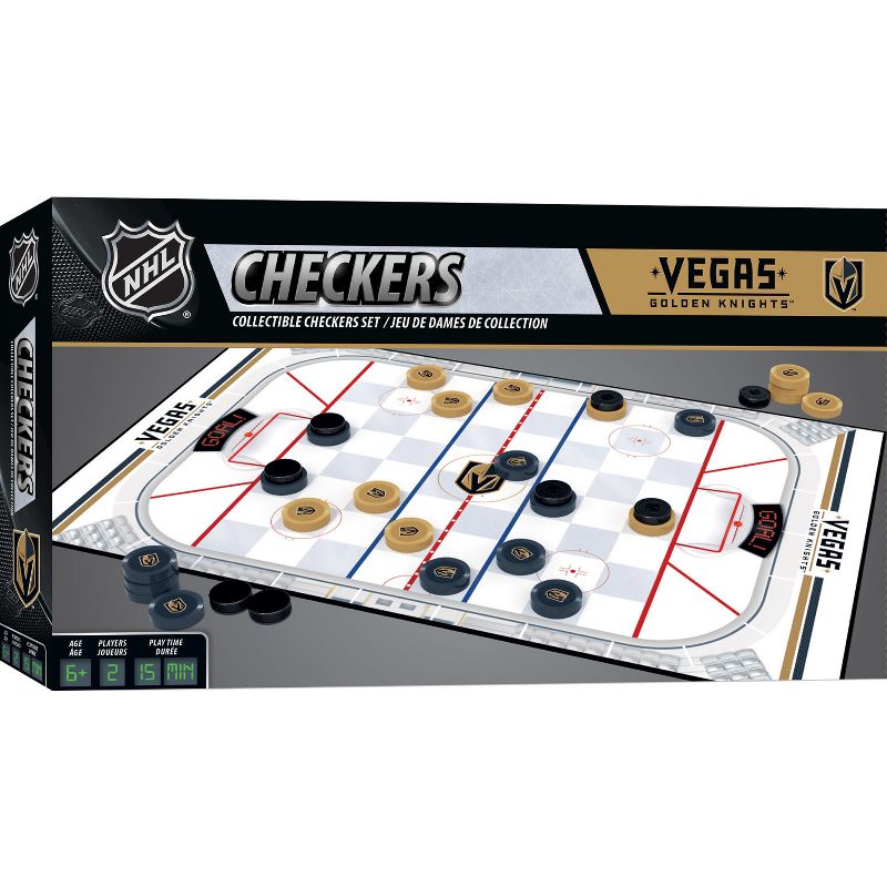 MasterPieces Officially licensed NHL Las Vegas Golden Knights Checkers Board Game for Families and Kids ages 6 and Up, 2 of 7