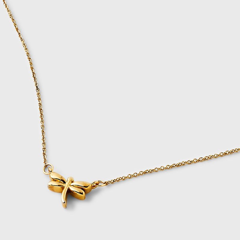 Tiny Tags 14K Gold Ion Plated Dragonfly Chain Necklace - Gold, 6 of 12