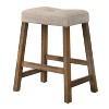 Rustic Wood Bar Stools with Upholstered Seats, Set of 2 - 26" Bar Stools - 3 of 4