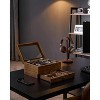 8-Slot Watch Box, 2-Tier Watch Display Case with Large Glass Lid, Removable Watch Pillows - 2 of 4