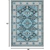 Washable Boho Rug Ultra-Thin Distressed Vintage Rug Low-Pile Floor Carpet Stain Resistant Rugs for Living Room Bedroom Dining Room Office - 2 of 4