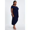 QUIZ Women's Plus Size Bardot Pleated Detail Midi Dress - 3 of 4