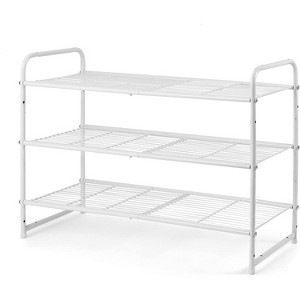 Simple Trending 3-Tier Stackable Shoe Rack White - 1 of 4