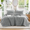 3 Pcs Waffle Weave Knit Lightweight Quilt Sets, Modern Elegant Chic Style Coverlet Set for All Season, Breathable Bed Set with Matching Shams - 2 of 4