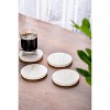 Lexi Home Marble Collection 4 Pc. Round Coasters - Brass Inlay - 4 of 4